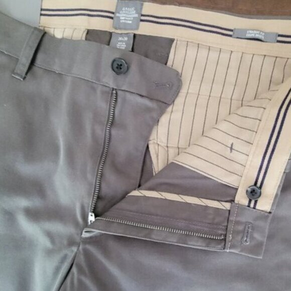 New GAP Brand New With Tags Khaki Pants Gray Men's 36 x 30 Classic Straight - Picture 8 of 13